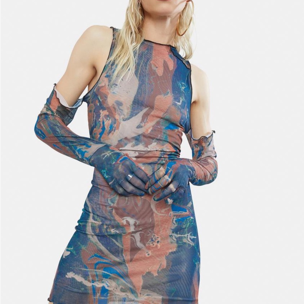 Jaded London Dolls Kill Abstract Multicolor Sleeveless Dress